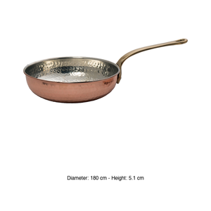 Hammered Copper Frying <b>Pan</b> with Long <b>Handle</b> Ø 18 cm - Product Image 3