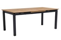 Table de salle à manger extensible de luxe AJUNION pour l'extérieur, structure en aluminium, plateau en bois de teck, 180 cm à 240 cm