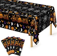 Nappe d'Halloween jetable, imperméable, motif citrouille et toile d'araignée, pour décoration d'Halloween