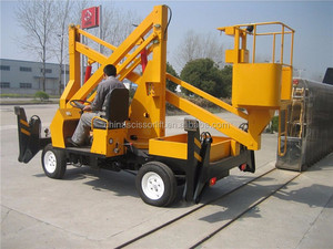 Elevador de pluma articulada telescópica de carga nominal de 200kg (control <span class=keywords><strong>manual</strong></span>) para sitios de construcción - Product Image 6