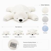 Peluche d'ours polaire lestée sensorielle avec texture moelleuse pour soulager l'anxiété et le stress chez l'adulte