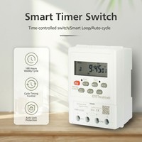 Interruptor Temporizador Digital Semanal Programable de 220V, 16 Grupos, Control de Tiempo LCD, Montaje en Riel DIN, Automatización Industrial, Batería
