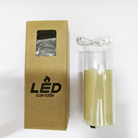 Bougie LED sans flamme en plastique, à piles rechargeables intégrées, effet vacillant, couleur ivoire, pour décoration intérieure