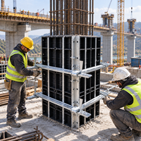 Pince de coffrage carrée pour colonne de construction, boucle en acier réglable pour la fixation du coffrage de piliers en béton lors des travaux de coulage