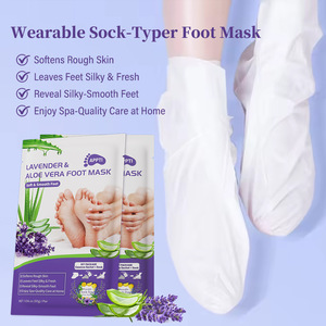 <span class=keywords><strong>Masque</strong></span> pour les pieds <span class=keywords><strong>DIY</strong></span> à la lavande et à l'aloe vera, marque privée, exfoliant, hydratant, adoucissant pour les talons rugueux et secs, soin des pieds, OEM ODM - Product Image 3