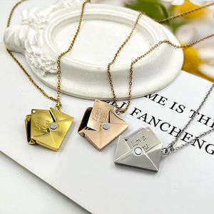 Fatingna ювелирные изделия новый дизайн мини-пара любовная книга медальон ожерелье открытый закрытый водонепроницаемый из нержавеющей стали модные эмоции - Product Image 2