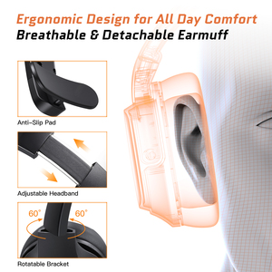 EKSA H1Plus auricolare bt wireless office auricolare tipo <span class=keywords><strong>c</strong></span> stile Mono-ear con Dongle e microfono ENC per uso in ufficio con 50 ore <span class=keywords><strong>W</strong></span> - Product Image 3