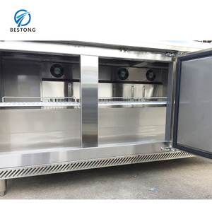 Venta al por mayor de fábrica, refrigerador de mesa de preparación de Pizza ancha, encimera de 3 puertas, estación de preparación de Pizza para ensalada refrigerada - Product Image 3