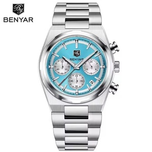 Montres Benyar pour hommes 2025, 5204 chronographe, sport, étanche, acier inoxydable, Relojes Hombre - Product Image 1