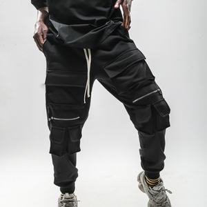 Pantalon de survêtement d'hiver pour homme en tissu noir de haute qualité, taille plus, coupe ample, style sport, poches cargo, polaire polyester/coton OEM ODM - Product Image 4