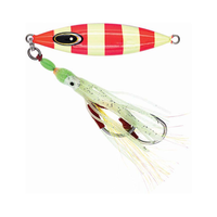 Leurre de pêche en métal Vexed Dhu 150g, tête rouge argentée, effet lumineux, jig, rigging complet, yeux de poisson 3D pour la pêche en rivière, lac et ruisseau
