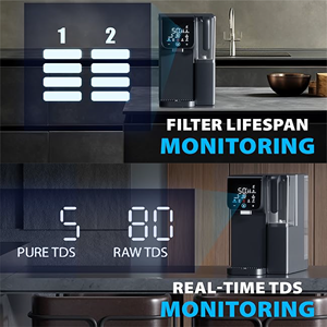 カウンタートップ100 GPD冷却およびインスタントホットROシステムホームRV用ウォーターフィルターポータブルピッチャーフィルター付き生涯リマインダー - Product Image 3