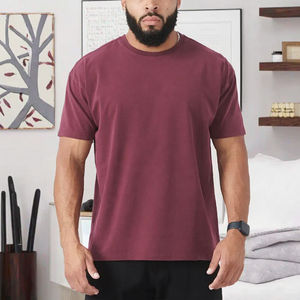 เสื้อยิมฟิตเนสผู้ชาย คุณภาพสูง 180 กรัม แห้งเร็ว เป็นมิตรกับสิ่งแวดล้อม ระบายอากาศได้ดี ผ้าเจอร์ซีย์ 100% ผ้าฝ้าย ย้อมสีพื้น - Product Image 2