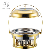 Kommerzielle große Kapazität 20Liter Edelstahl Chafers Luxus Golden Buffet Set Restaurant Buffet Food Warmer