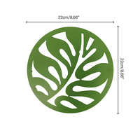 Dessous de verre en métal découpé au laser rond personnalisé Tapis de pot en fer écologique pour tables thermo-isolantes
