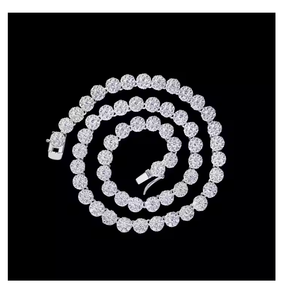 Collier en moissanite taille émeraude haute clarté, bijoux de luxe hip-hop, tendance mode pour hommes et femmes - Product Image 3