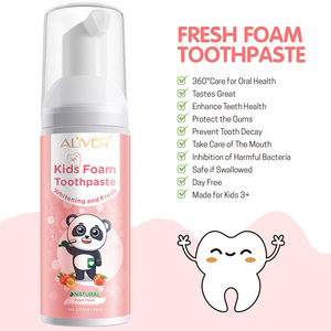 Pasta Dental <span class=keywords><strong>de</strong></span> Espuma para Niños Más Vendida, Sabor Natural a Melocotón, 60 ml, Sin Flúor, Cuidado Bucal, <span class=keywords><strong>Precio</strong></span> <span class=keywords><strong>de</strong></span> Fábrica para Venta al por Mayor - Product Image 1