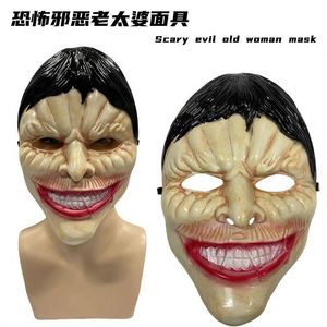 Máscara Realista de Rostro Humano de Mujer Mayor, Aterradora, para Decoración de Fiestas, Halloween, Plástico - Product Image 6