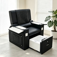 Fauteuil de Salon de Beauté Électrique pour Tatouage et Broderie, Pédicure, Thérapie des Pieds, Inclinable avec Port USB, pour Soins des Ongles, Cils et Permanente-Coloration