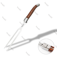 Set pisau dapur Laguiole profesional Jepang, pisau ukir 3 buah gagang kayu mawar profesional baja tahan karat 8 inci