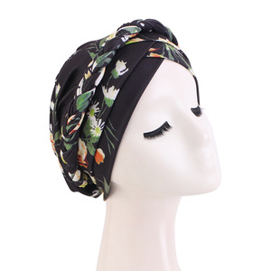 Sombrero de mujer estilo bohemio con estampado floral pequeño, elástico y trenzado, doble cruzado, para verano, nuevo estilo - Product Image 2