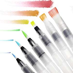 Ensemble de 6 stylos pinceaux aquarelle vides pour artiste, peinture, sac en PVC souple - Product Image 3