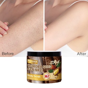 OEM PUJIANA Vente en gros Gommage corporel biologique aux fruits et aux herbes Marque privée Exfoliant Graines de hoheba Sel marin Gommage corporel Naturel - Product Image 5