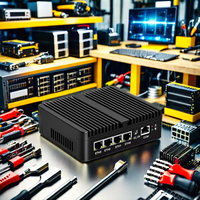 12GEN N100 Industrial Mini PC Intel 4 LAN 2,5G LAN 2 DDR4 Firewall Fanless 4 puertos Ethernet Nuevo UK Plug SSD Hard Mini Computer