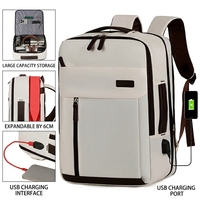 Sac à dos pour ordinateur portable en tissu Oxford pour les voyages d'affaires, design extensible, port de charge USB, ceinture à coussin d'air, grande capacité, unisexe