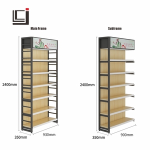 High Layer Supermarket Shelves Double-sided Grocery Steel Metal Rack Convenience Store <strong>Tall</strong> Display <strong>Shelving</strong> - Product Image 1