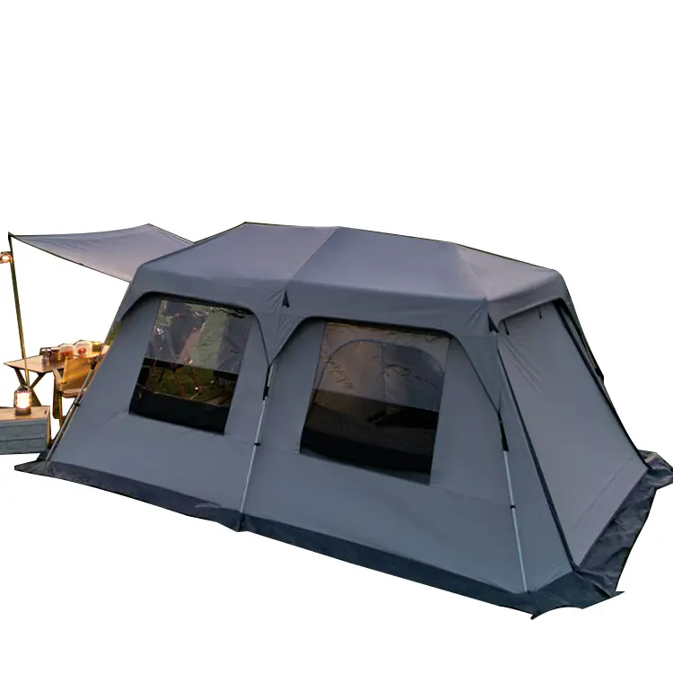 2023 New Design Tenda Camping Tents Camping Outdoor Heavy Duty Outdoor Camping House With Two Bedrooms And One Living Room