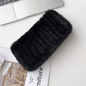 Écharpe élégante pour femme <span class=keywords><strong>en</strong></span> <span class=keywords><strong>fourrure</strong></span> de lapin tricotée à la main, respirante, collier tressé, bandeau, <span class=keywords><strong>snood</strong></span> court d'hiver chaud, élastique - Product Image 6