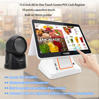 Eficiente sistema POS minorista, impresora térmica integrada de 58mm, compatible con cualquier software POS de Windows