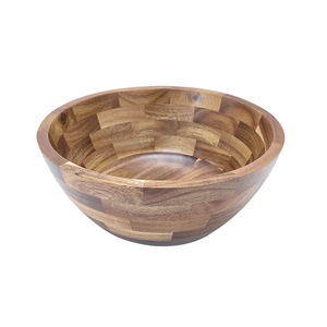 Tazón grande de madera de acacia de 12 "para mezclar frutas, ensalada, cereales, pasta en copos de maíz - Product Image 6