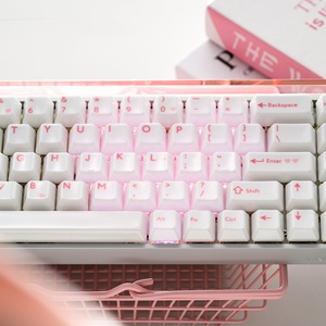 Teclas de Cerámica Glaseadas XVX al por Mayor, 120 Teclas, Diseño Corazón Rosa, Perfil Cherry, para Teclados Mecánicos, para Regalo - Product Image 1