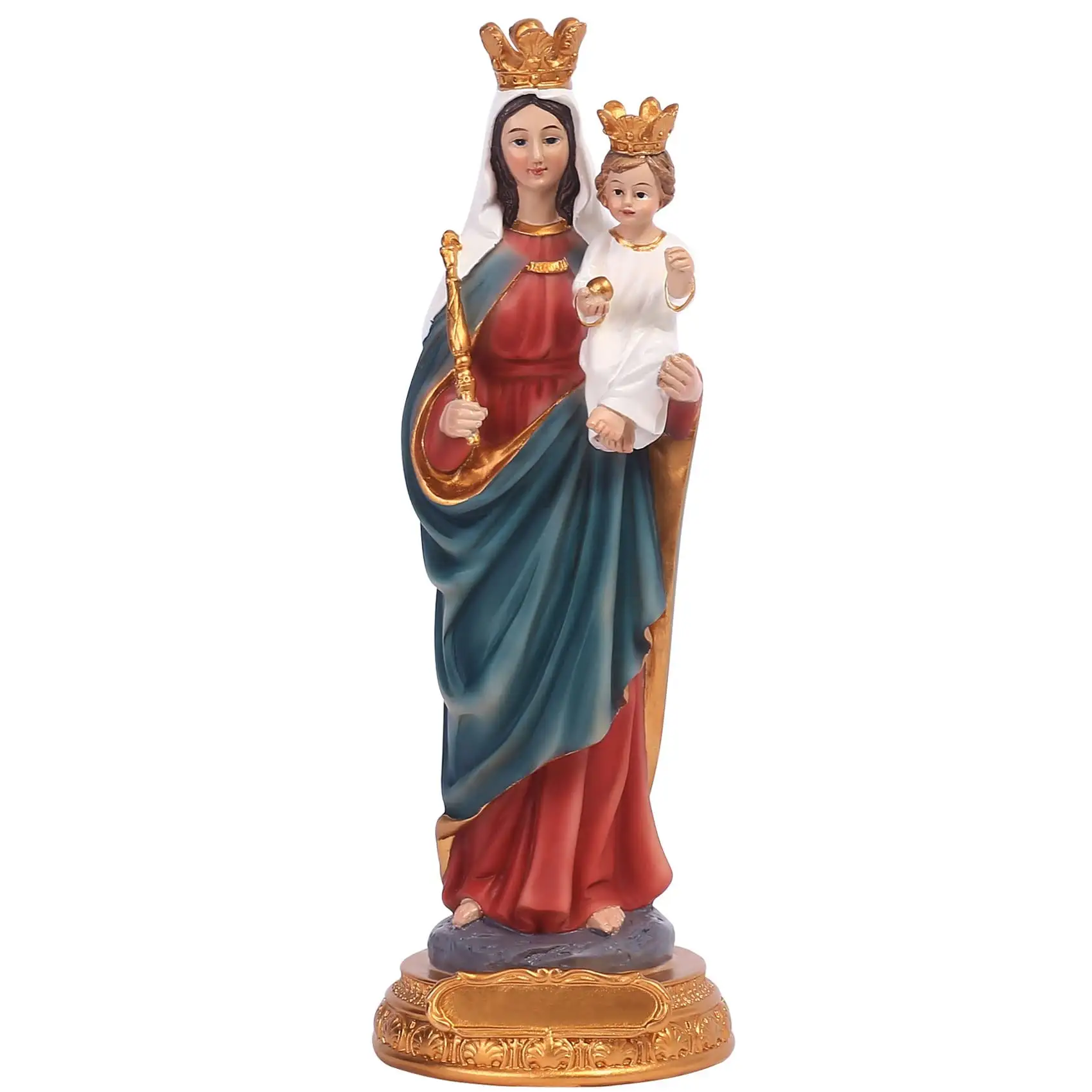 Klassische katholische religiöse Gegenstände Maria Hilfe der Christen Figur Statue Home Indoor Elegante Statue