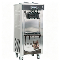 Máquina Comercial Vertical de Helado Suave y Gelato Italiano de Acero Inoxidable de Alta Capacidad con Diseño de Tres Asas para Frutas y Leche 150