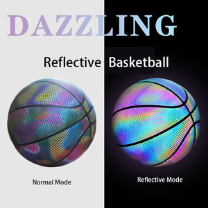 Balón de Baloncesto Reflectante Luminoso Tamaño <span class=keywords><strong>7</strong></span>, de Cuero PU Fluorescente, Duradero, con Agarre Suave, para Entrenamiento Nocturno en Interiores y Exteriores - Product Image 3