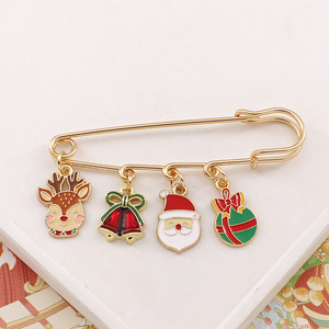 Alfileres de solapa navideños de acero inoxidable personalizados-Regalos promocionales baratos con impresión de color y tipografía personalizada - Product Image 5