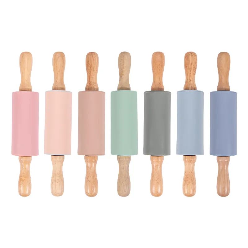 Custom Large Size Wooden Handle Rolling Pins Nonstick Silicone Mini Christmas Dough Rolling Pin Small For Kids