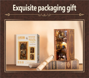 Kit de modèle en bois à monter soi-même pour adultes, puzzle 3D, serre-livres - <span class=keywords><strong>Librairie</strong></span> éternelle, jouet de construction architecturale, haute précision, cadeau anti-stress - Product Image 6