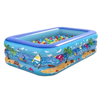 Familienfreundlicher, mobiler, langlebiger, umweltfreundlicher, verdickter aufblasbarer Swimmingpool mit Ozeanmuster aus PVC für Erwachsene und Kinder, Spa-Pool