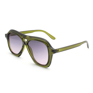 2025 New Design Trendy Fashion <b>Large</b> <b>Frames</b> Sun Glasses with CustomUV400 PC Double Bridge Sunglasses for Men Women - Product Image 4