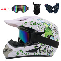 Casque de moto tout-terrain personnalisé, coloré, rétro, intégral, pour moto, VTT, avec 3 cadeaux gratuits