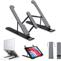 Support pour ordinateur portable en plastique réglable multi-angles, pliable et portable, pour bureau