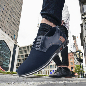 Chaussures de travail pour hommes 39-48, grandes tailles, décontractées, en cuir respirant, légères, à lacets, antidérapantes, chaussures de ville, séchage rapide, toutes saisons - Product Image 3