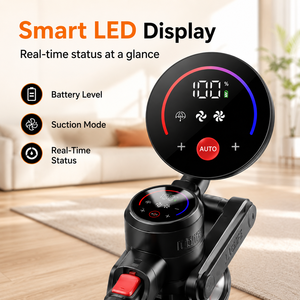 Aspirateur balai sans fil 37 kPa, forte aspiration, jusqu'à 65 min d'autonomie, bac à poussière de 1,2 L, aspirateur rechargeable pour le nettoyage domestique - Product Image 2