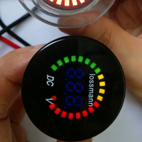 Voltmeter DC Bulat LED Color Bar Pengukur Tegangan Digital DC 12V 24V Panel Meter Monitor Tegangan Baterai Mobil Motor Kapal