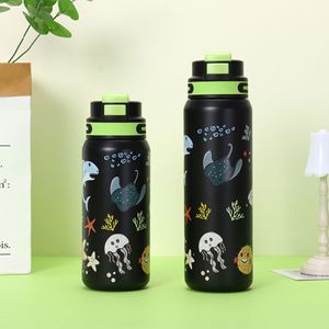 New <strong>Children's</strong> Cartoon Flamingo Car Thermos Cup Stainless Steel Insulated Cup Portable Tumbler Mug Student Sports Water <strong>Bottle</strong> - Product Image 3