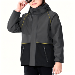 Veste d'hiver imperméable pour garçon, veste de neige à capuche doublée de polaire, veste coupe-vent et imperméable - Product Image 1